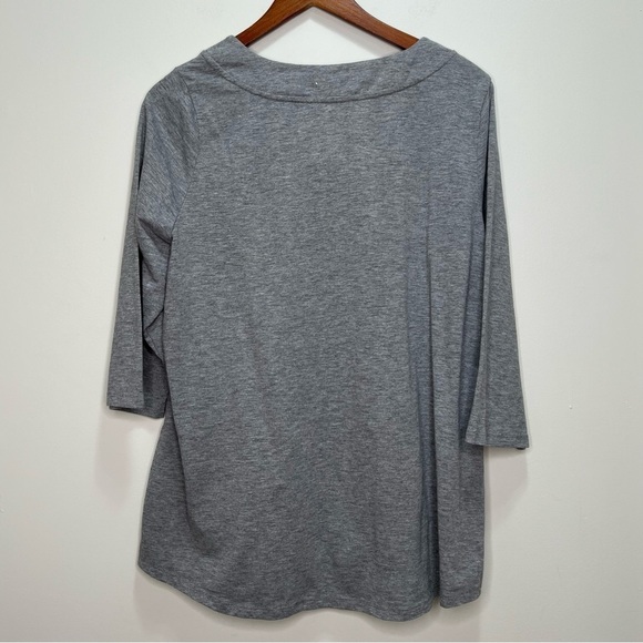 Pennington's DC Grey Scoop Neck Cut out 3/4 Sleeve Size X - Picture 4 of 9